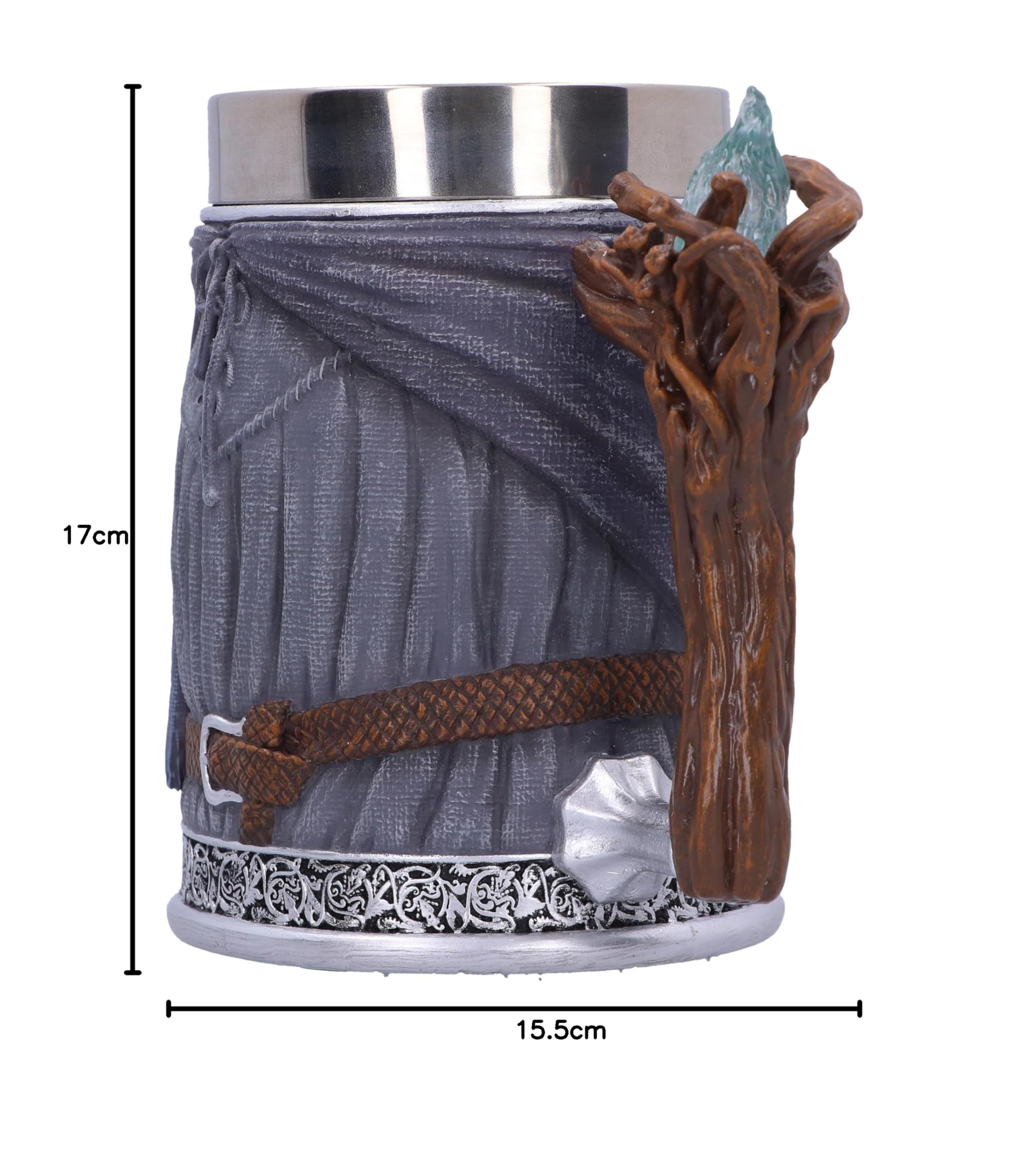 Nemesis Now Chope Gandalf Le Seigneur des Anneaux Gris 15,5 cm, Résine Grise, Produit sous licence officielle Le Seigneur des Anneaux, coulé dans la meilleure résine, habilement peinte à la main