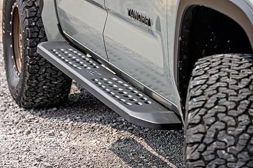 Miniatura 6 de Rough Country RPT2 - Estribos para Toyota Tundra (2022-2025) Crew Cab, perfil elegante, escalón antideslizante, resistente a la corrosión, fácil de