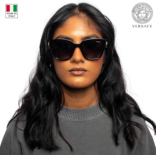 Miniatura 7 de Versace VE4437U PILLOW Shape Gafas de sol con eSHADES Paquete de gafas de lujo, Negro polarizado Gris polar gradiente Polarizado 2.126 in, 54 mm