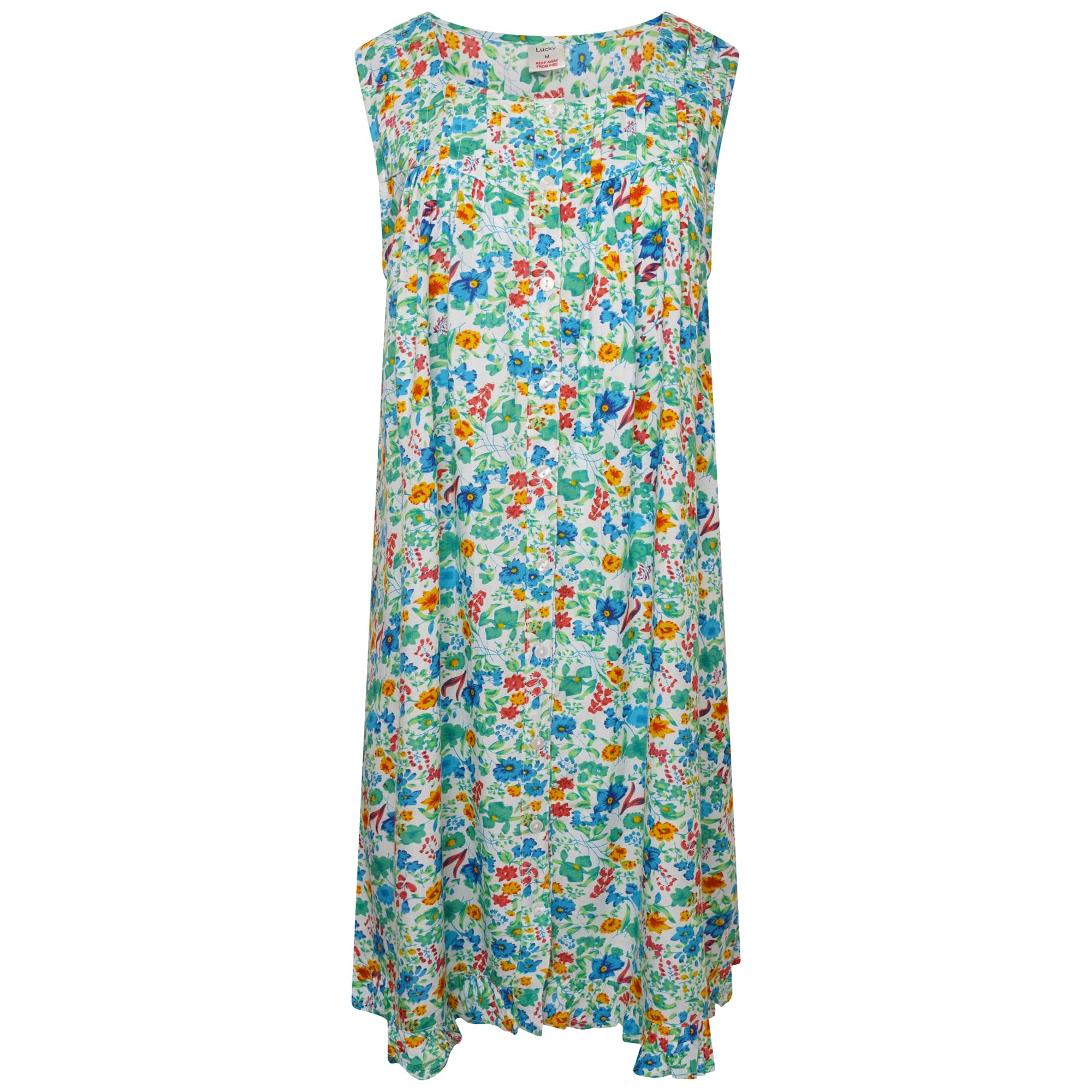 i-Smalls Women's Floral Nightie Super Soft Nursing Nightdress Sleeveless Breastfeeding Nightshirt (L) Button Down Green Flower