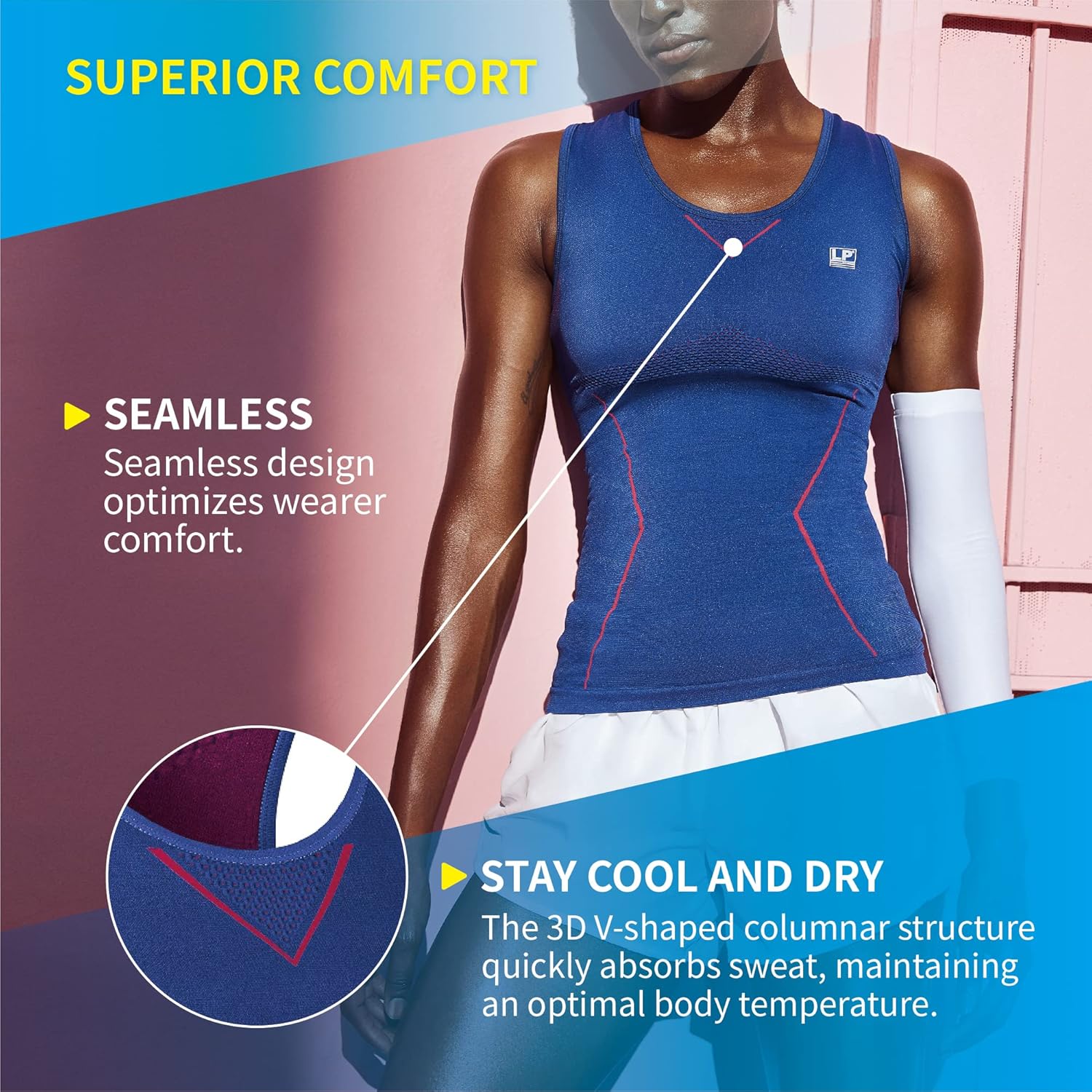 LP SUPPORT Women's AIR Compression Tank Top ARF2201Z - Workout, Gym, Yoga - Ultimate Comfort & Support Shapewear