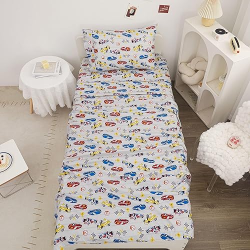 Miniatura 6 de Juego de sábanas para niños y niños, tamaño individual, sábana bajera ajustable de microfibra para niños, transpirable y sedosa, sensación suave,