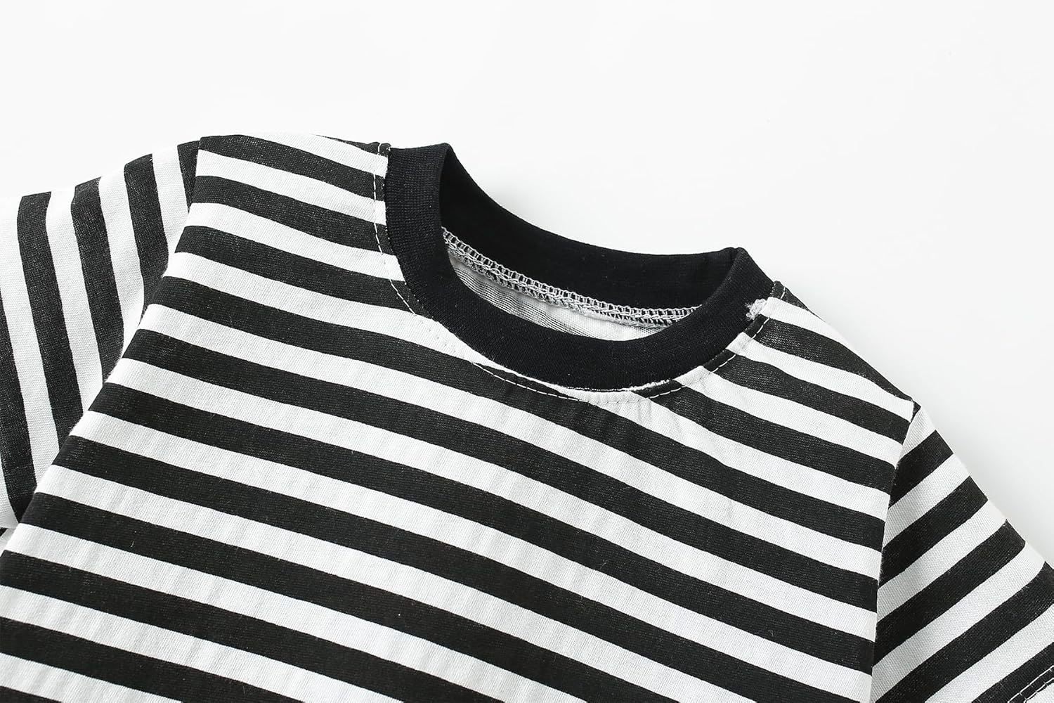 Toddler Boys Girls T Shirts Kids Colorful Striped Shirt Cotton Crew Neck Short Sleeve Tee Tops Blouse for 1-8 Years - Image 3