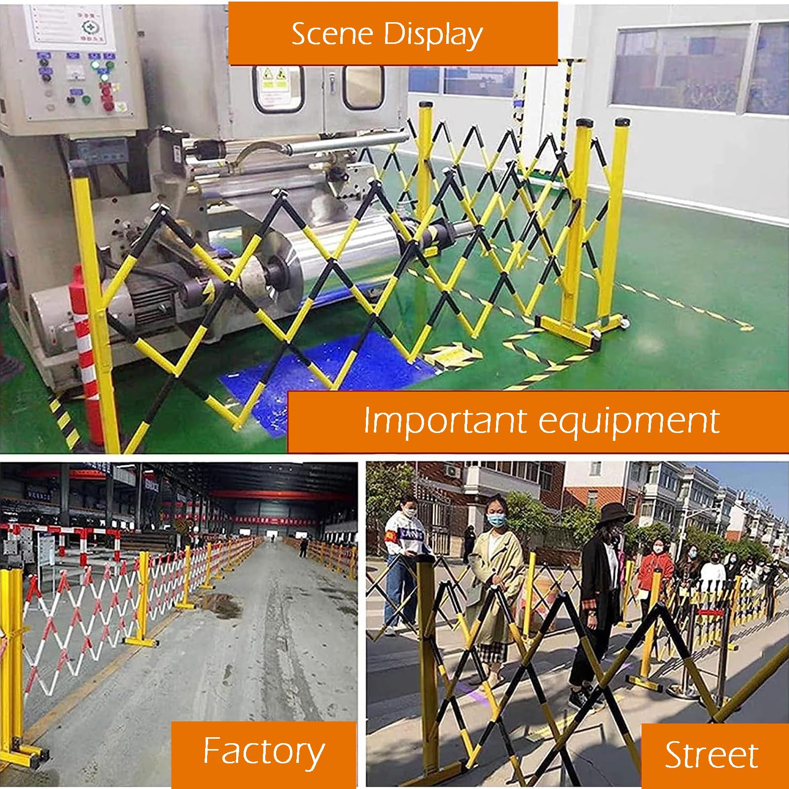 Barrera de estacionamiento móvil retráctil con ruedas, puerta de seguridad expandible de metal para seguridad industrial, 8 m de longitud, control de acceso de vehículos resistentes