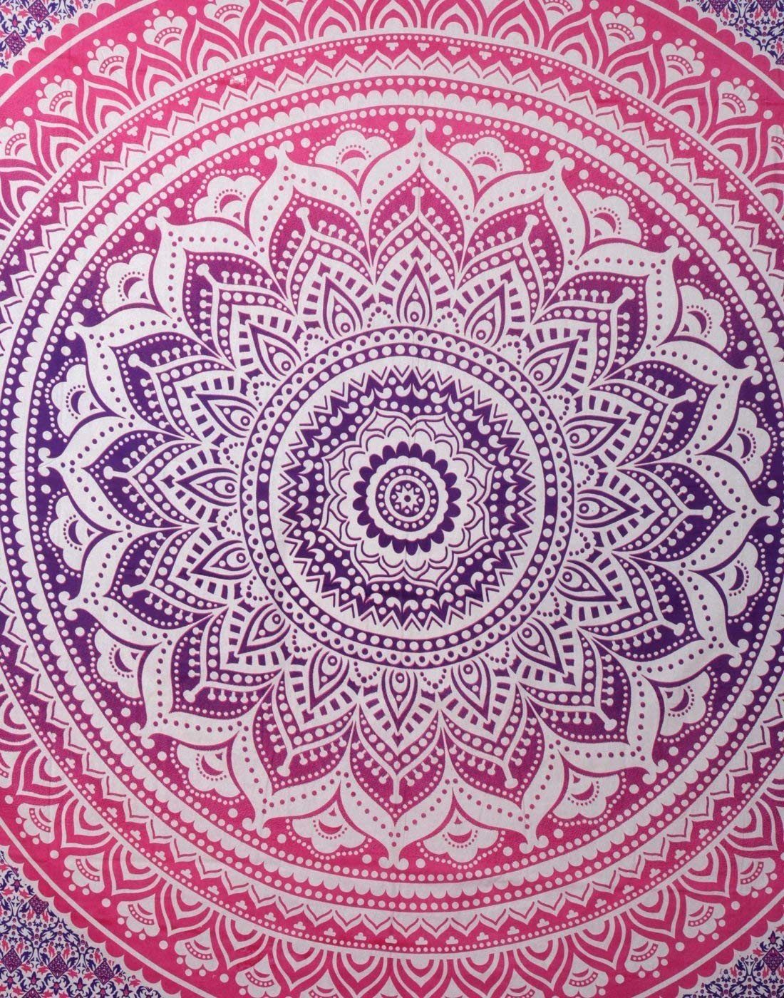 Ombre Mandala Tapestry - Pink Boho Wall Hanging -2 Ombre Mandala Tapestry - Pink Boho Wall Hanging -2