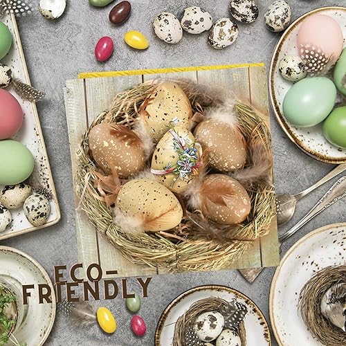 Miniatura 6 de Servilletas de papel de Pascua de 13 x 13 pulgadas, 20 unidades, servilletas de cóctel de cereza impresas de 3 capas para arte, cena y fiesta,