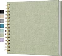 Vista 23 de Álbum de fotos autoadhesivo para scrapbook, páginas grandes, libro de recortes de lino, con capacidad para fotos de 2 x 3, 4 x 6, 5 x 7, 8 x 10