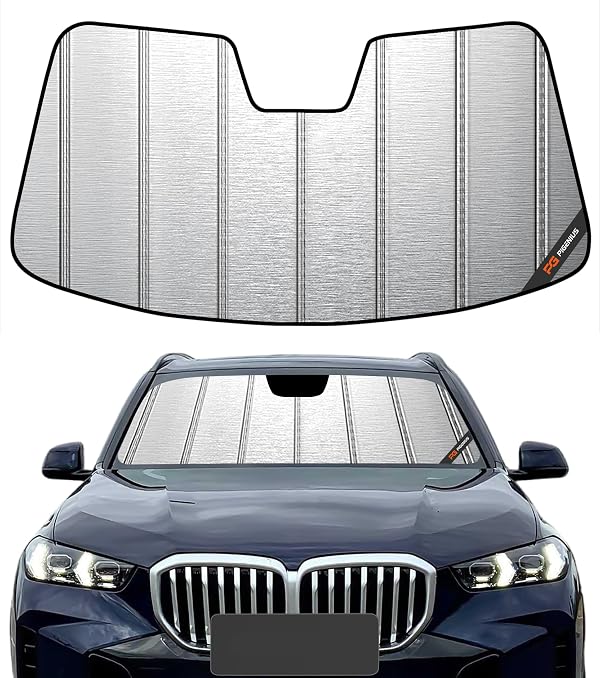 Pigenius Windshield Sun Shade for BMW X5 (F15) 2014-2018, Fits xDrive35i xDrive50i X5 M, Metallic Silver Finish by Pigenius - Used condition - US$40.15