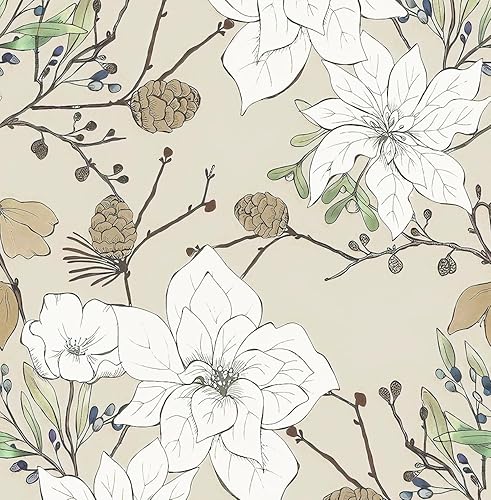 Safiyya Papel tapiz floral para despegar y pegar, papel de contacto de flores vintage, papel de contacto bohemio, extraíble, decorativo,