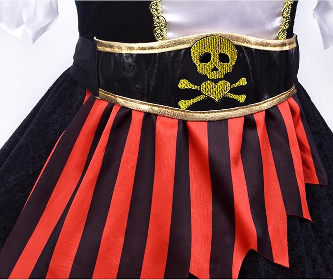 Disfraz de Pirata para Niña, Vestido de Princesa Pirata 3-9 Años miniatura 2