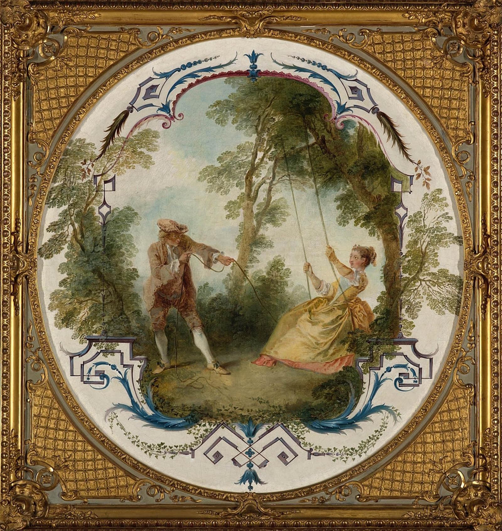 SERENDIPITP Vintage Wall Art Canvas Nordic Poster Canvas Print Picture the Swing by Nicolas Lancret Wall Art Poster for Home Decor 60x90cm