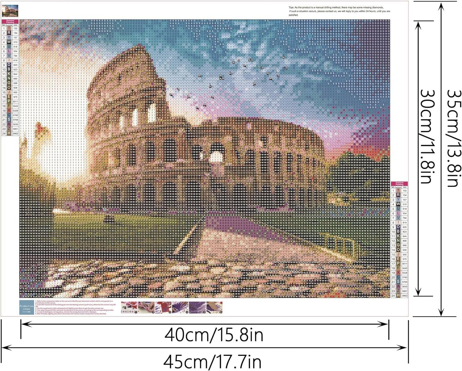 Zimal DIY 5D Cube Diamond Mosaic Round Diamond Painting Rome Colosseum Embroidery Cross Stitch European Style Castle Building 11.8 X 15.8 Inch image 2