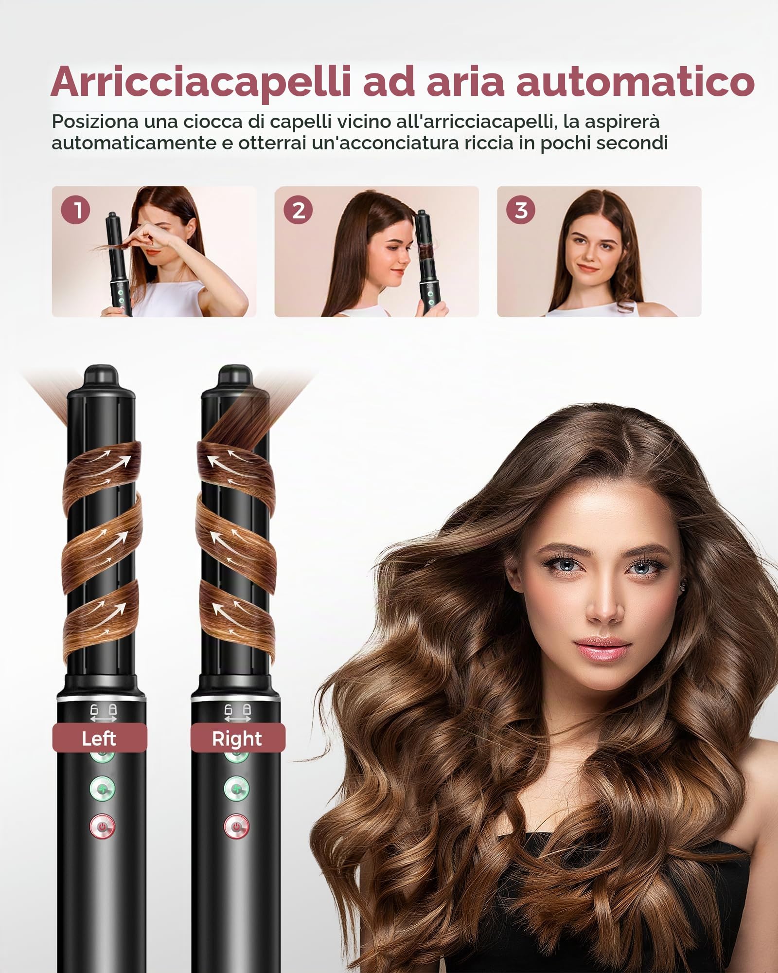 Air Styler 5 in 1, Asciugacapelli 110000 RPM 20m/s, Asciugacapelli Styler con Hairstyler, Arricciacapelli ad aria, Spazzola Lisciante, Styler Capelli, Solo 340g, Leggero e Silenzioso