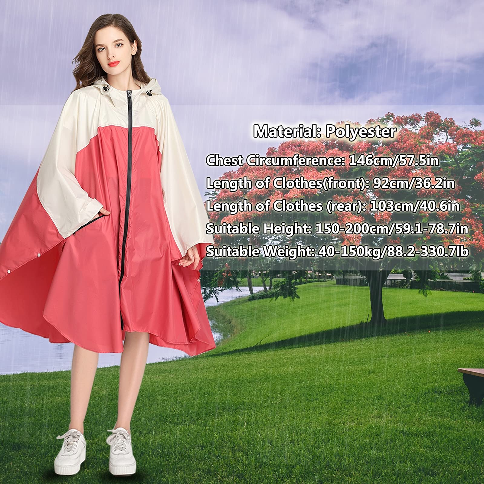 Poncho De Pluie Réutilisable 2 Pièces - EVA Imperméable, Taille Unique - Pour Homme/femme, Randonnée, Camping