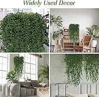 Vista 3 de 10 plantas colgantes artificiales para suculentas, cadena de perlas falsas, plantas verdes, 27.6 in de largo, planta colgante de plástico