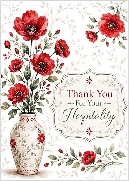Greeting Card Thank You For Your Hospitality - Kindness Never Be Forgotten