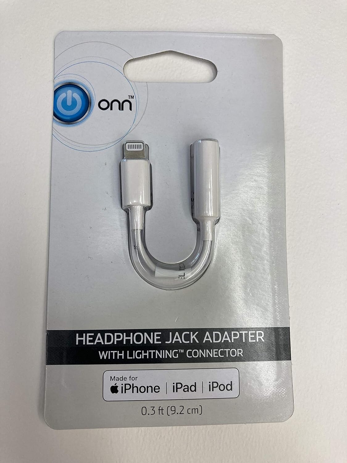 ONN ONA18WI049 0.3 ft. Headphone Jack Adapter with