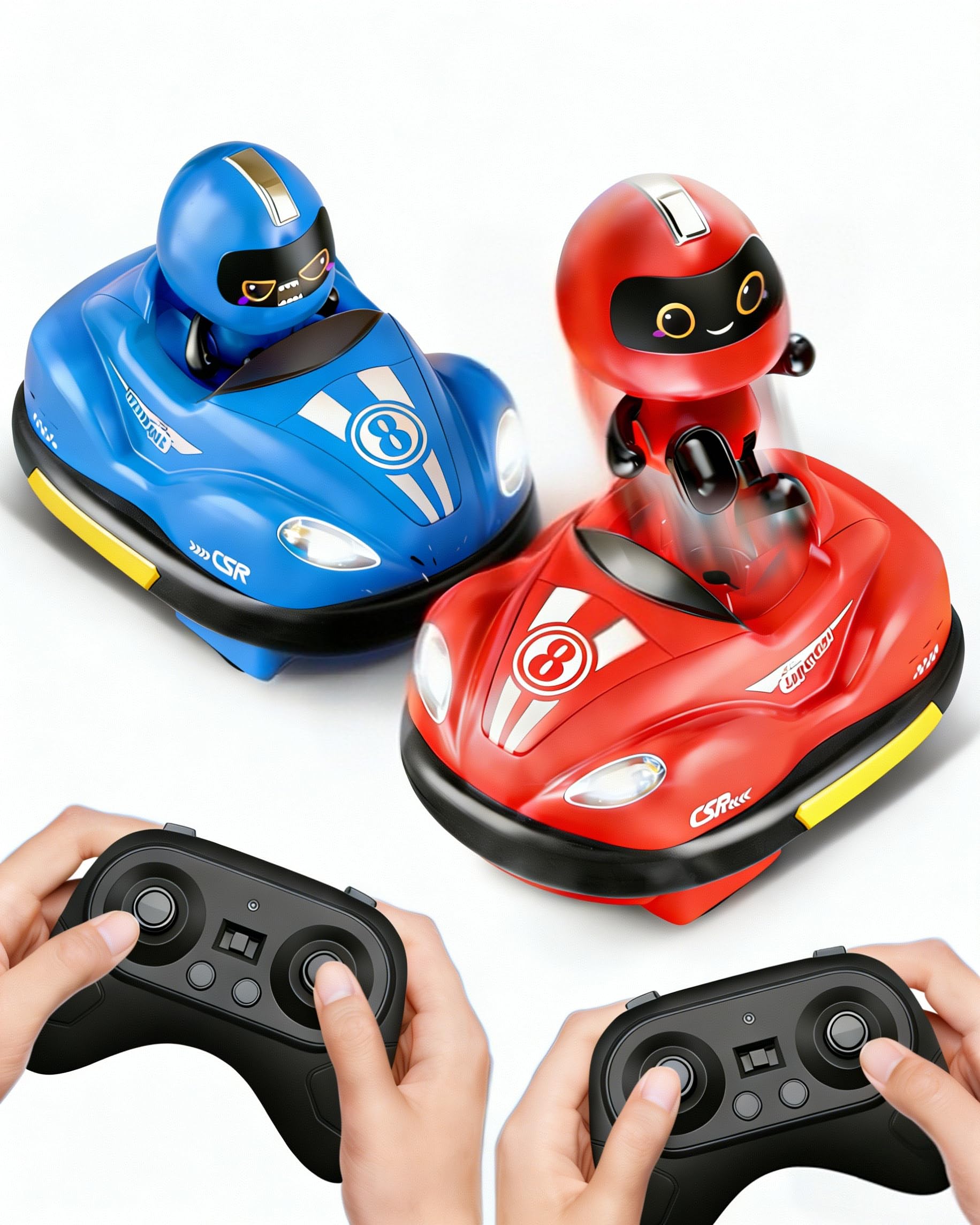 HAWAJOK Remote Control Bumper Car, Bumper Car for Kids with Ejecting Drivers, 360° Spin, 2.4GHz Battle Cars for 2 Players, Fun Multiplayer Racing, for Children Ages 3+