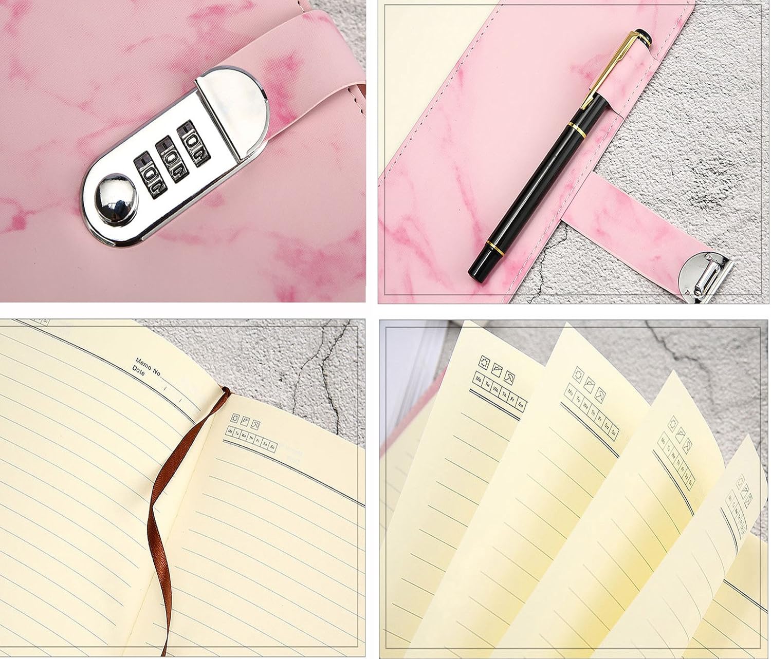 NectaRoy PU Leather Cover Writing Notebook, Lockable Diary Lock Journal - Image 5