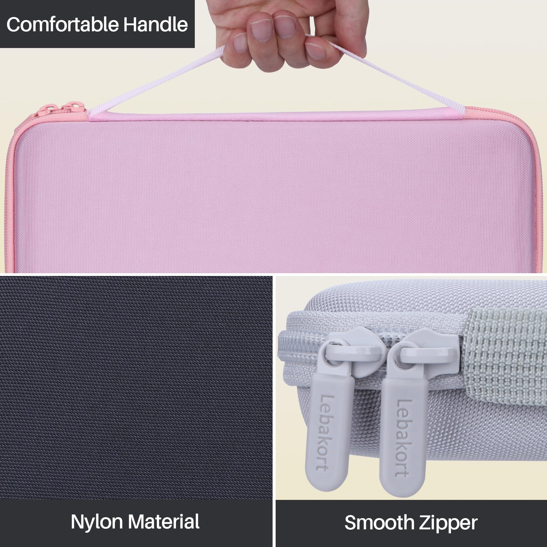 Lebakort Twarde etui kompatybilne z klawiszami Logitech MX Mini, minimalistyczna podświetlana klawiatura (różowe etui)