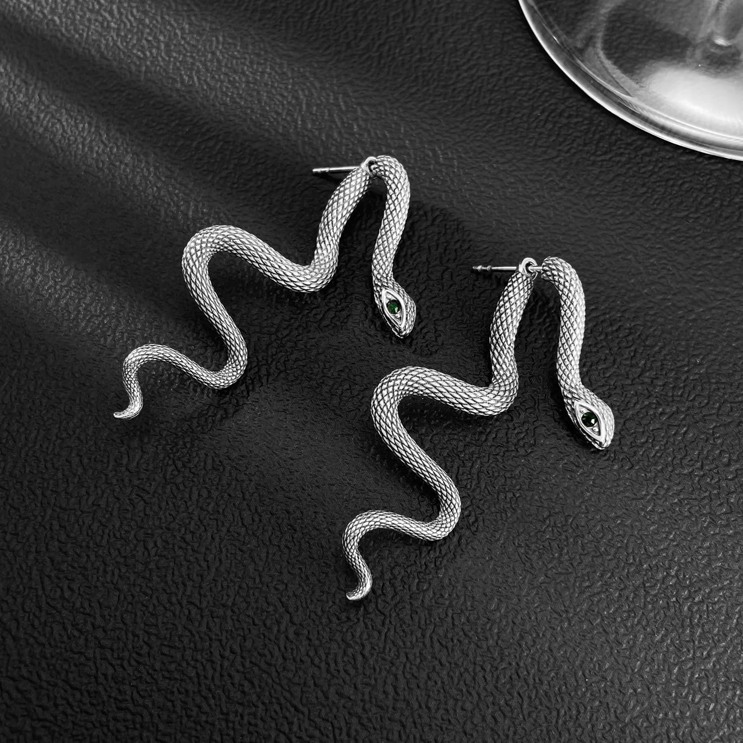 Snake Earrings for Women Black Snake Jewelry Halloween Accessories Gothic Goth Earrings Animal Serpent Drop Dangle Earrings Vintage Halloween Jewelry - Image 3