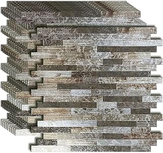 10 Sheets Peel and Stick Backsplash Tile, Self-Adhesive Mosaic Tile, Stick on Kitchen, Bathroom Vanities, Laundry Table（Printed-2 ）