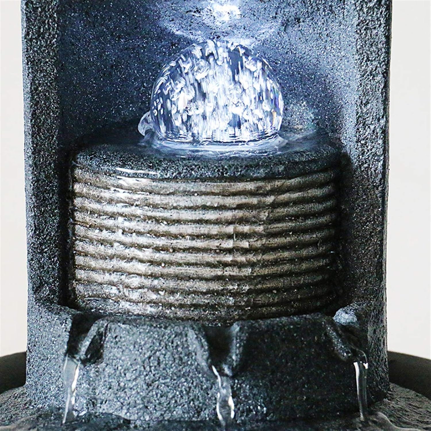 Tabletop Fountain Bedroom Living Room Home Office Decorative Fountain with Pump and LED Lights Feng Shui Decorative Ornaments Gifts Desktop Fountain Desktop Fountain