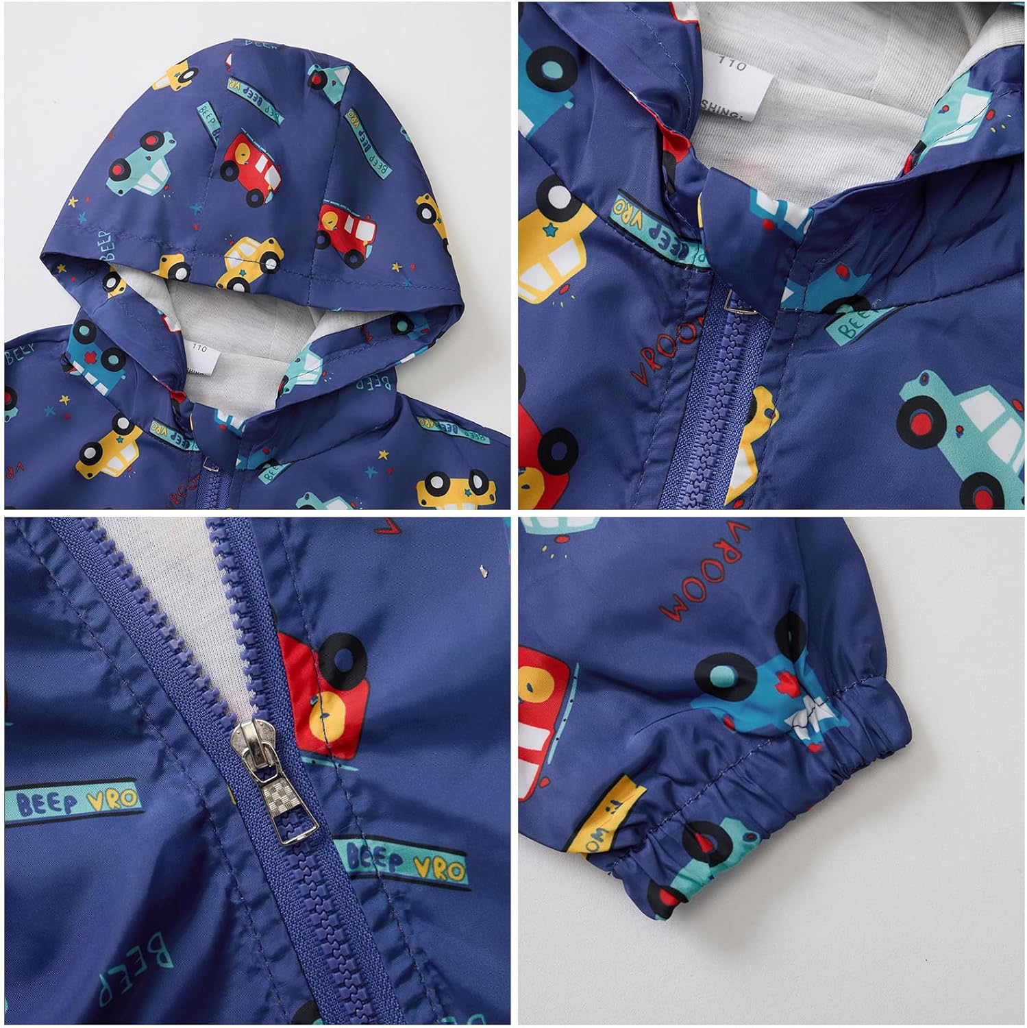 FYMNSI Toddler Baby Boys Girls Hooded Jacket Windbreaker Lightweight Dinosaur Print Coat Autumn Long Sleeve Windproof Outwear - Image 6