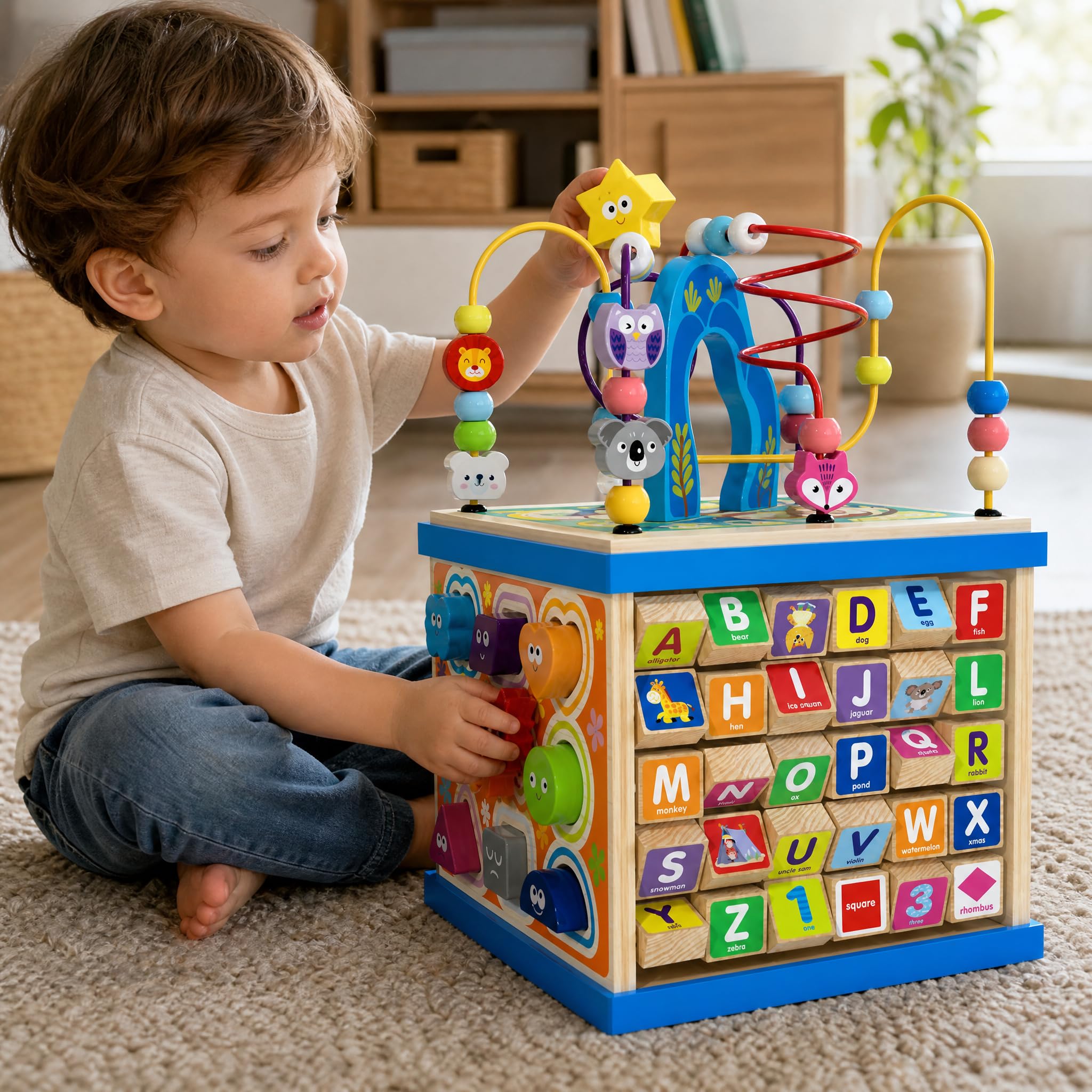Cubo di attività in Legno Educativo, 5 Lati con 1.34kg
