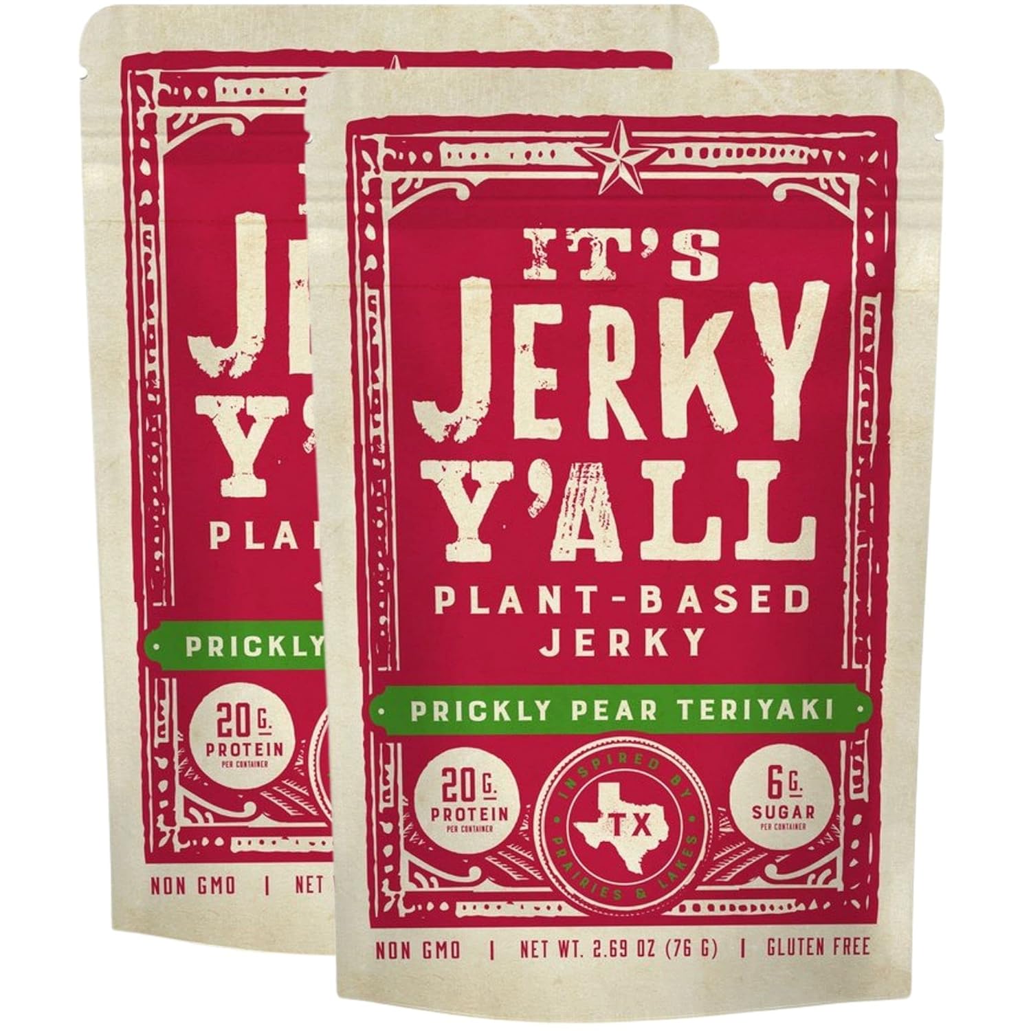 It's Jerky Y'all Vegan Jerky TERIYAKI Beyond Tender and Tasty Meatless Vegan