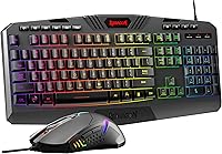 Vista 9 de Redragon S101M-KS Combo de teclado y mouse para videojuegos inalámbrico con Tri-Mode, teclado RGB y mouse para juegos de 4800 DPI, 10 teclas