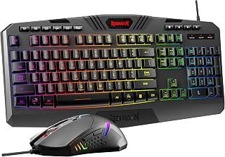 Redragon S101-3 PRO RGB Gaming Keyboard & Mouse Combo - Programmable Macros, 7200 DPI, Software Customizable, Wired Value Set