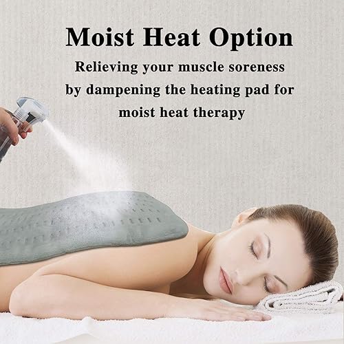 Miniatura 6 de ZXU Almohadilla térmica para aliviar el dolor de espalda y calambres, almohadilla térmica ultra suave con terapia de calor húmedo y seco y apagado
