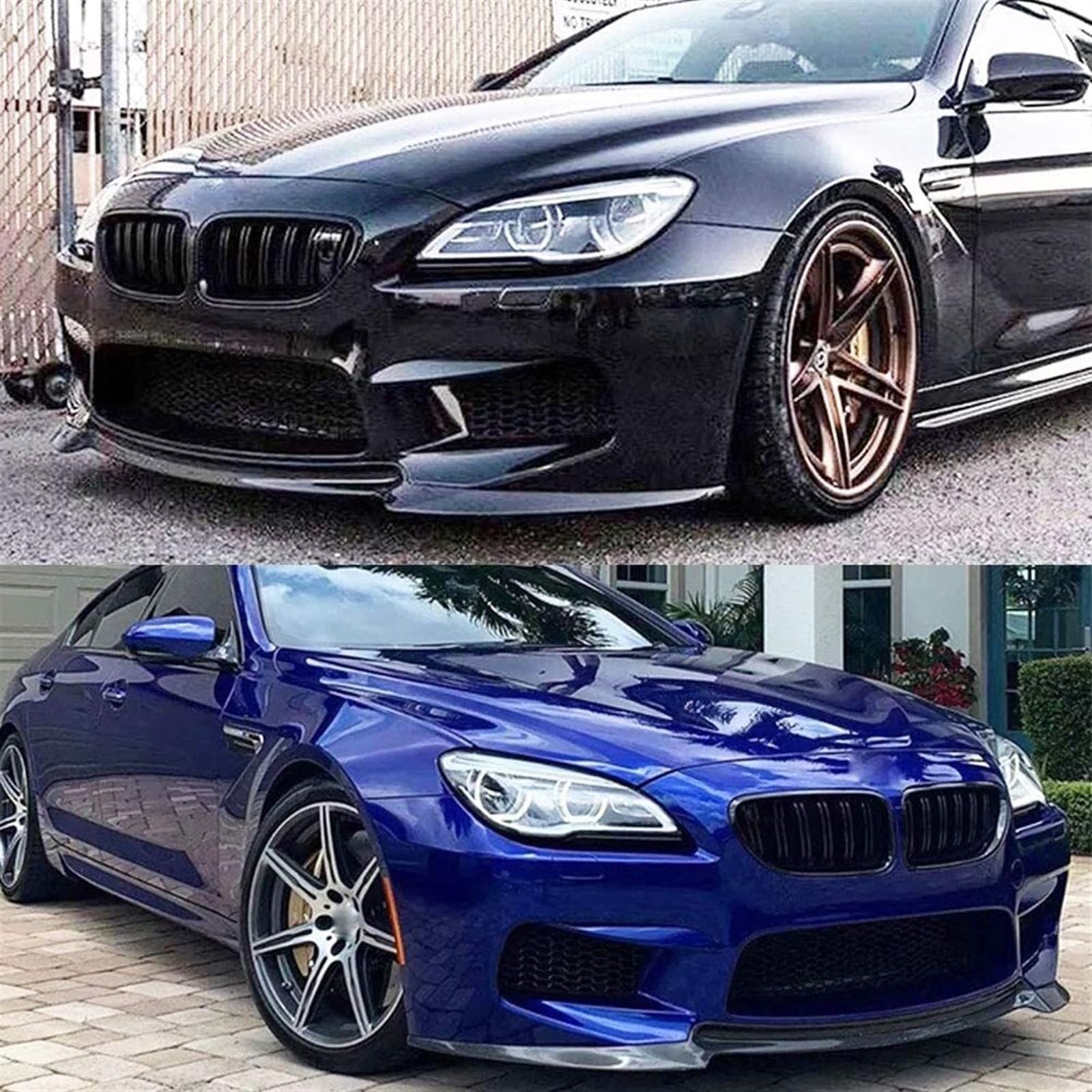 Lyjstore Przedni zderzak z włókna węglowego/FRP, 3 szt., kompatybilny BMW F06, F12, F13, M6, kabriolet Coupe 2012-2016, spoiler podbródkowy
