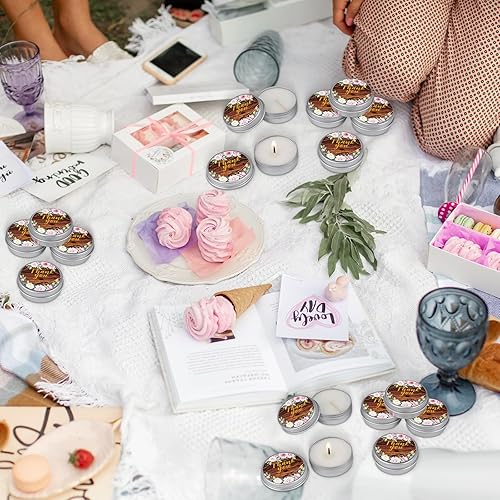 Miniatura 3 de MTLEE 50 velas perfumadas de lavanda para boda, regalo de viaje, lata de cera de soja, velas de aromaterapia para despedida de soltera, rústicas,