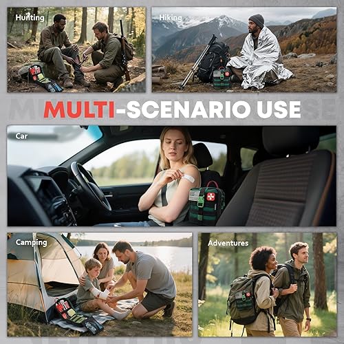 Miniatura 8 de Kit de primeros auxilios para trauma, suministros de emergencia con vendaje de trauma, férula plegable, sello de pecho y apósitos para quemaduras