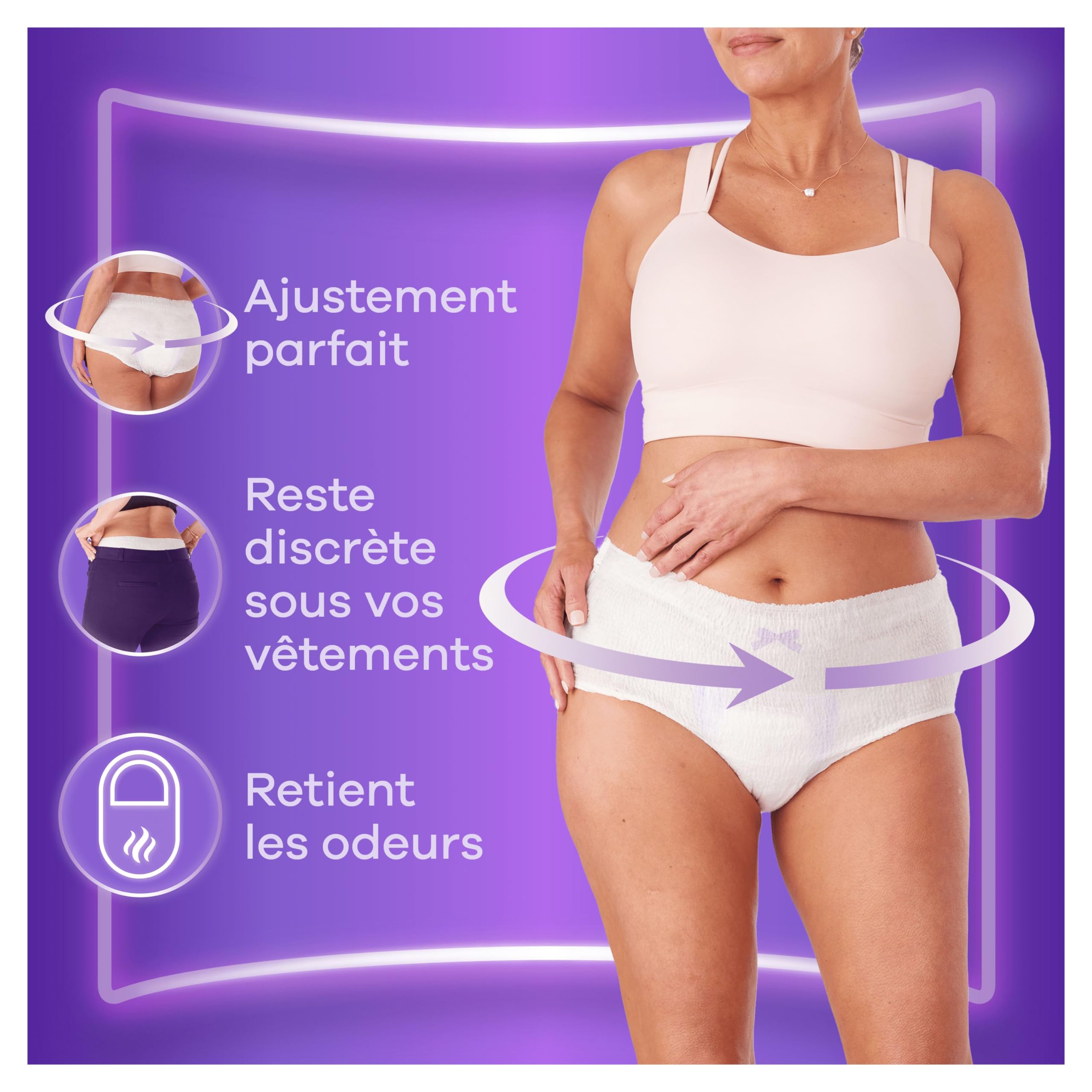Always Discreet, 48 Culottes Incontinence Femme, Normal 5 Gouttes, Sous-Vêtements Taille M, Blanc, Protection Très Absorbante pour Fuites Urinaires Importantes ou post accouchement, Pack 1 Mois