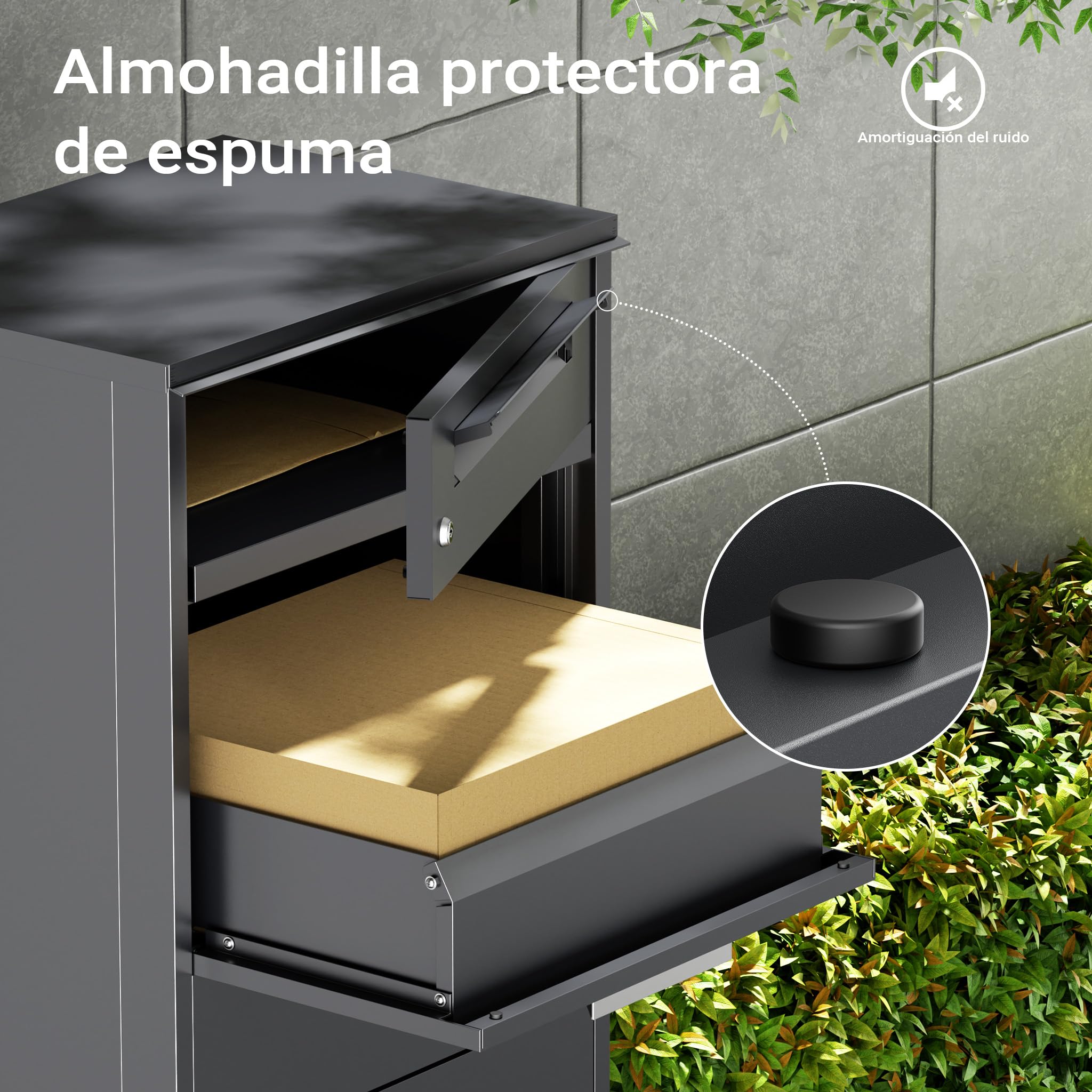 Buzón para paquetería Antracita 500 x 370 x 1120 mm buzón doméstico para Paquetes y Cartas