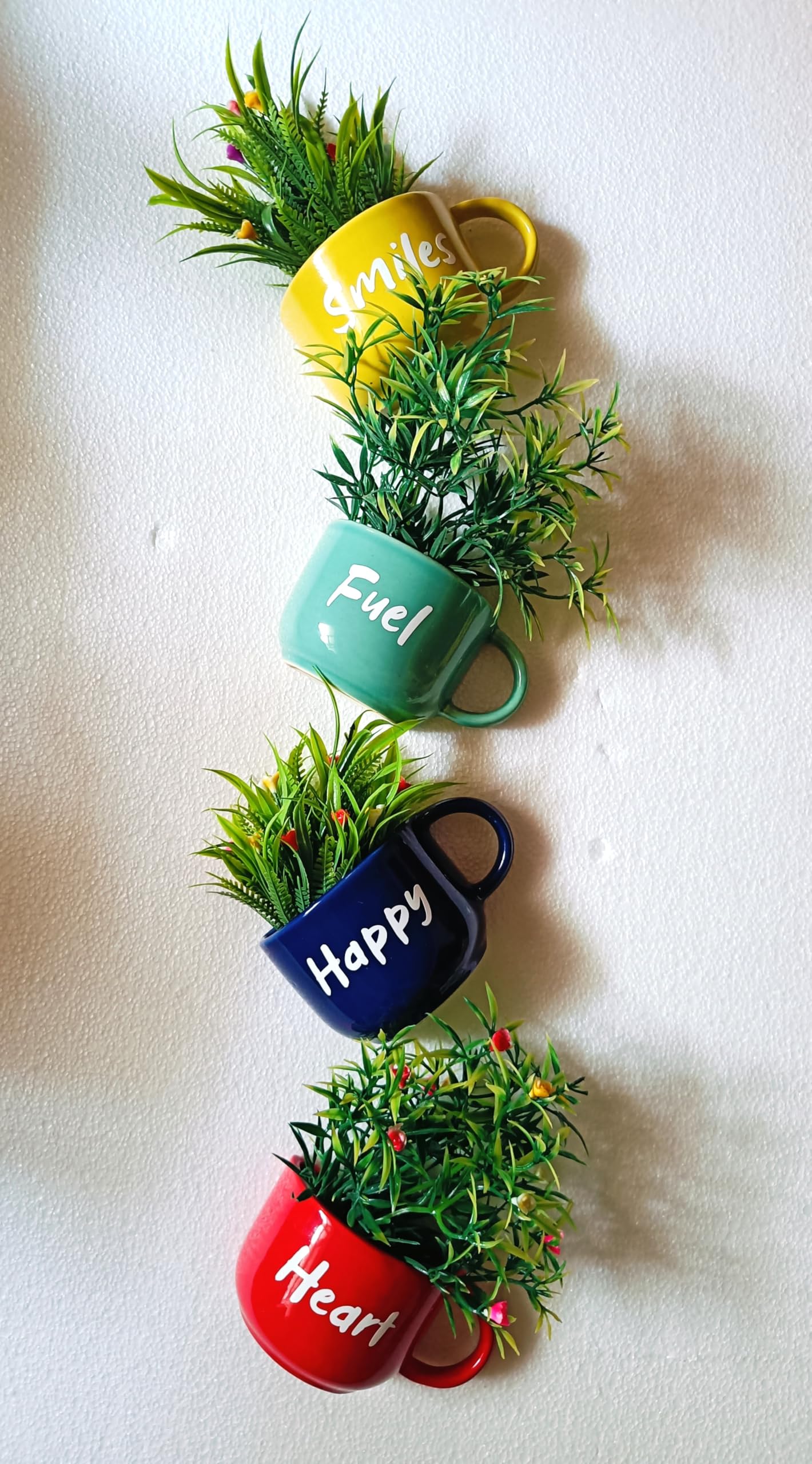THE VINTAGE ARTEFACTS Ceramic Half Cup Wall Planter Set of Four. (B0DCP35KNG) Amazon Price History, Amazon Price Tracker