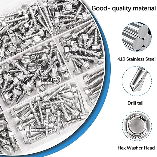 390 Tornillos Autoperforantes de Acero Inoxidable 410 #8 #10 #12 miniatura 4