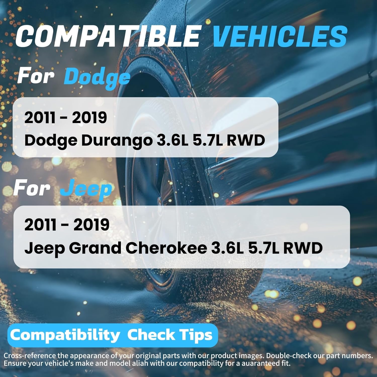 3PCS Engine Motor & Trans Mount Compatible with 2011-2019 Dodge Durango 2011-2019 Jeep Grand Cherokee 3.6L 5.7L RWD Replace A5611 A5611 A5488 Engine Motor Transmission Mount