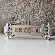 IN-12 Nixie Tube Clock, Digital Clock with 6 Glow Tube, Multiple RGB Lighting Modes, Creative Desktop Decoration, for Home Bedroom