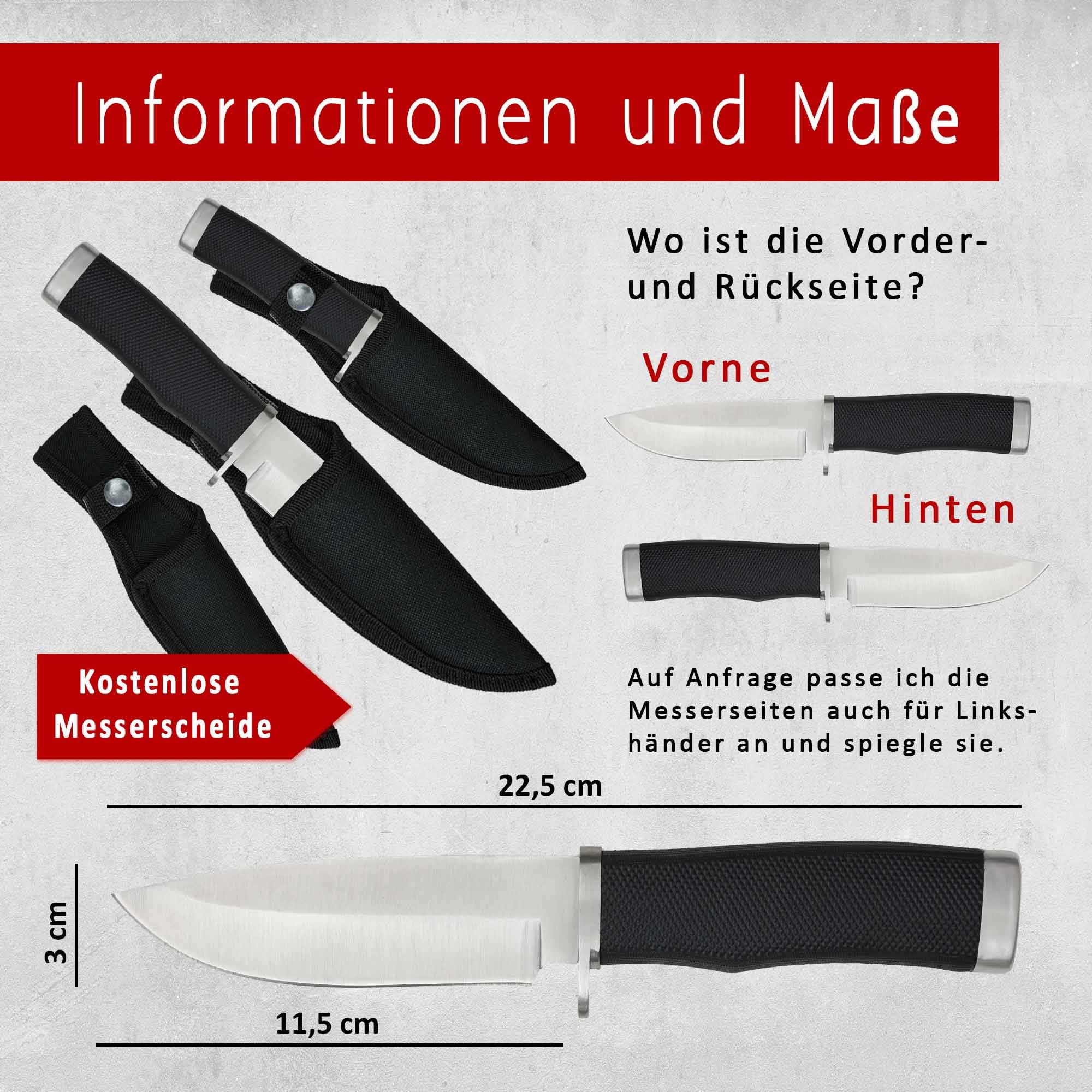 ADAM WILD Angelmesser mit Gravur | Angelzubehör & Geschenk für Angler | Personalisiertes Anglermesser mit Name & Motiv graviert | gummierter Griff & Messertasche aus Nylon | für Angeln & Outdoor
