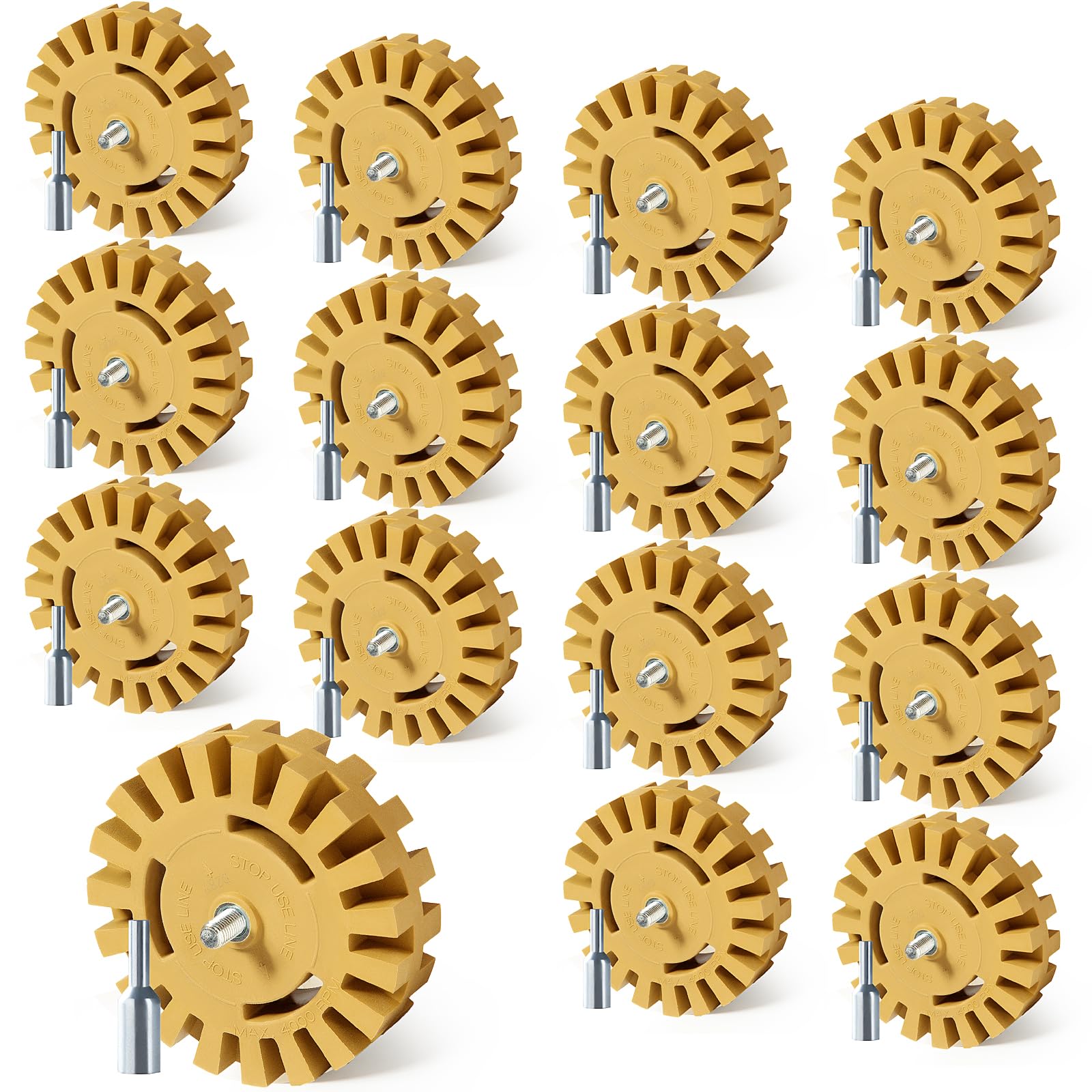 CowboyBOB 15 Pack Decal Remover Eraser Wheel Rubber Eraser Wheel for Drill Removes Car Stripes Vinyl Tapes and Graphics Rubber Eraser Wheel Tool Kit for Cars, RV, Motorcycles Sticker Remover Tool