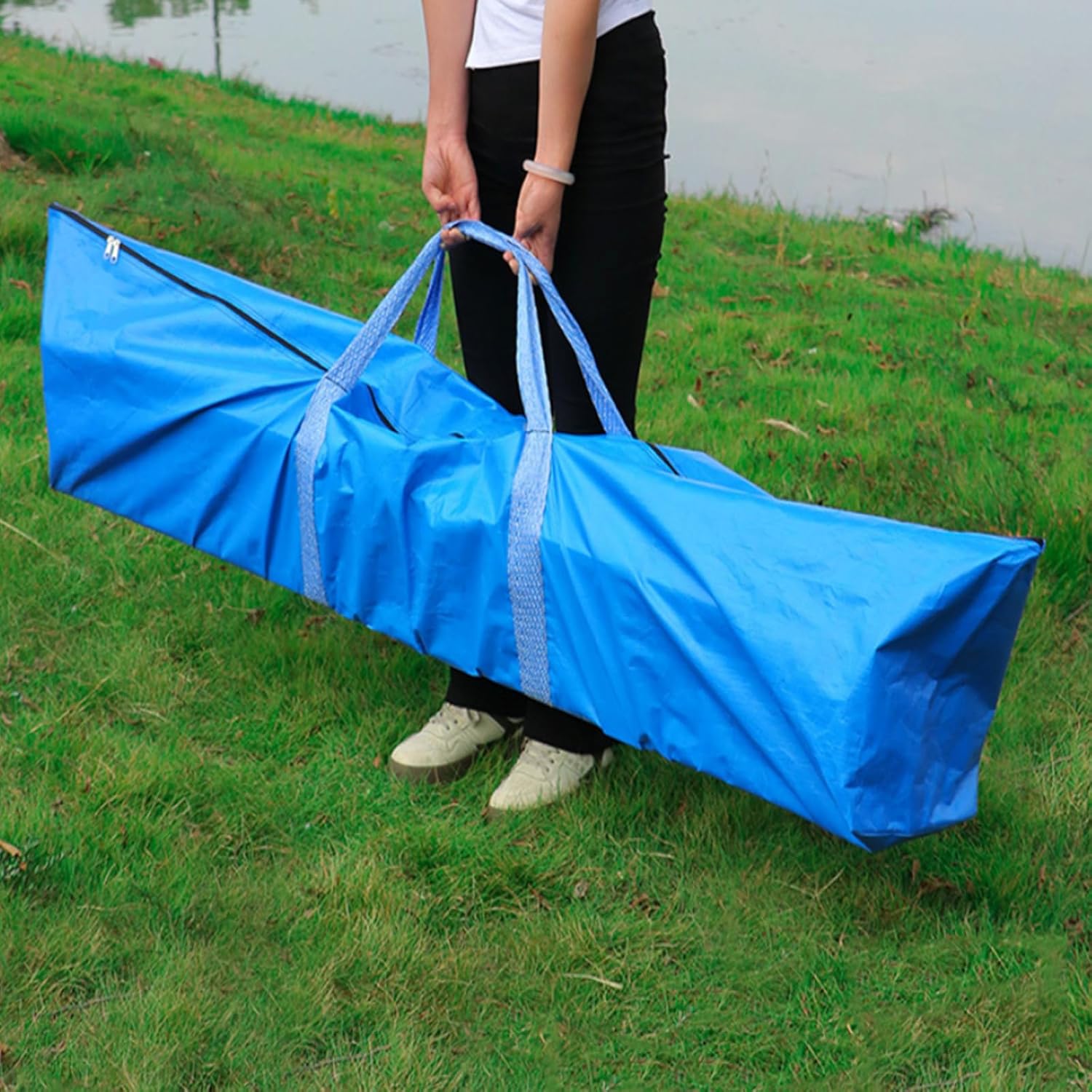 Heavy Duty Beach Umbrella Tents Storage Bag - Waterproof, Scratch-Resistant, Multi-Scene Blue Multi-Functional Outdoor Tent Bag (Large Blue Umbrella Bag)