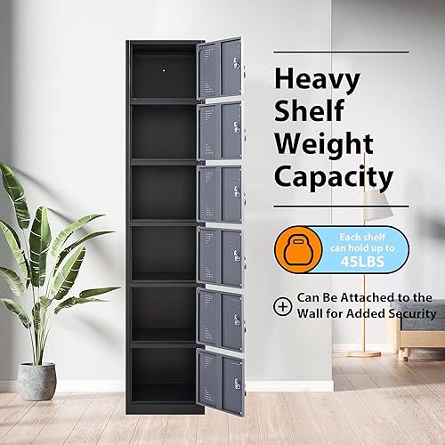 Vista 20 de Armario de metal para escuela, hogar, oficina, gimnasio, armarios de almacenamiento de acero para empleados y estudiantes, armario de almacenamiento