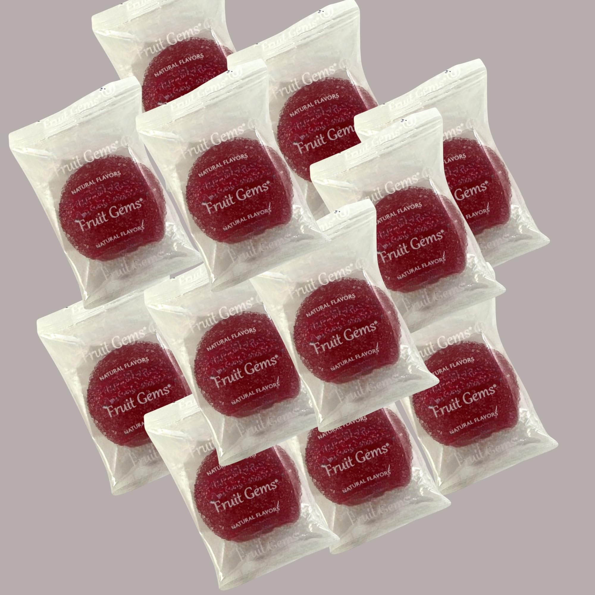 Individually Wrapped Fruit Gems Soft Candy Raspberry Flavor Only -1lbs, (16 Oz)