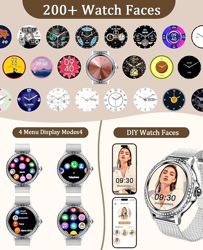 BOCLOUD Okosóra Férfi Női Smartwatch iPhone Android Telefonhoz, IP68 Vízálló Pulzusmérő Véroxigén Alvásmonitor Fitness Tracker Sportmódok