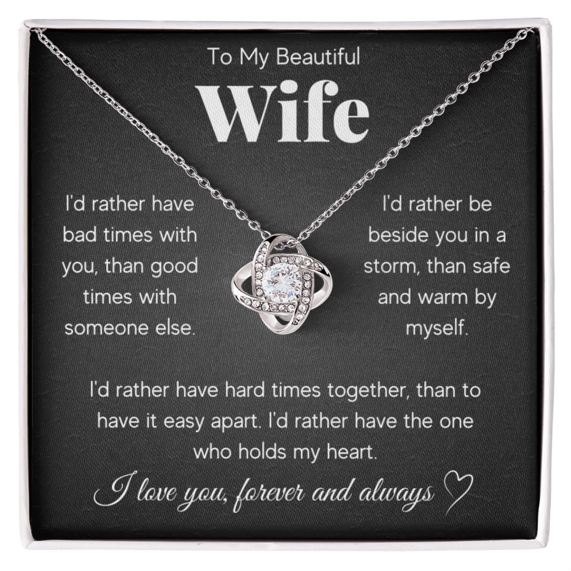 FG Family Gift Mall Gifts For Wife Romantic, Wife Birthday Gift Ideas, To My Smoking Hot Wife Necklace, Necklace For Wife From Husband, Message Card and Gift Box