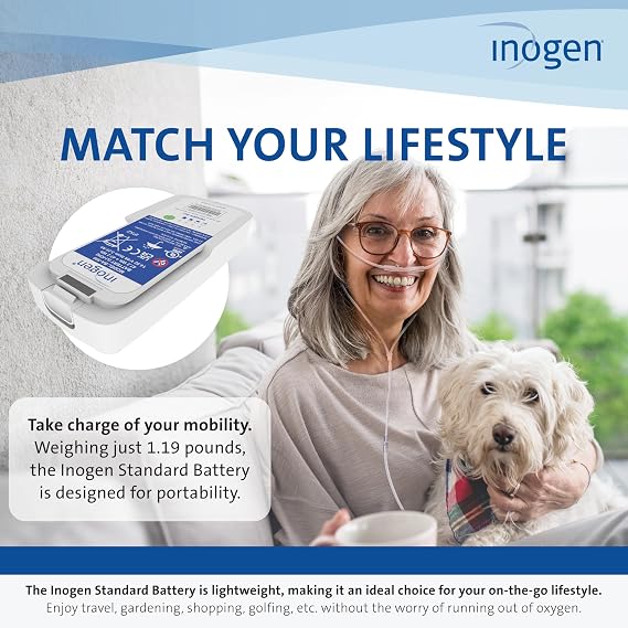 Inogen Standard (8-cell) Battery Replacement Battery - for the Inogen One G5/Inogen Rove 6-1.19 lbs. and 7.19 x 3.26 x 1.04 in